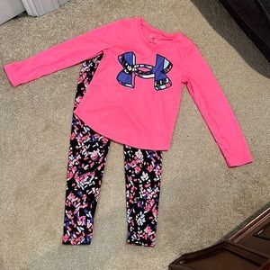 Under Armour girls long sleeve shirt and leggings size 6